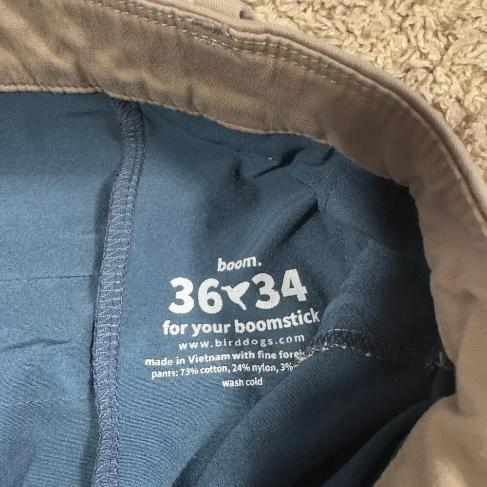Birddogs Pants Mens 36x34 Beige Unlined Stretch Performance Chino